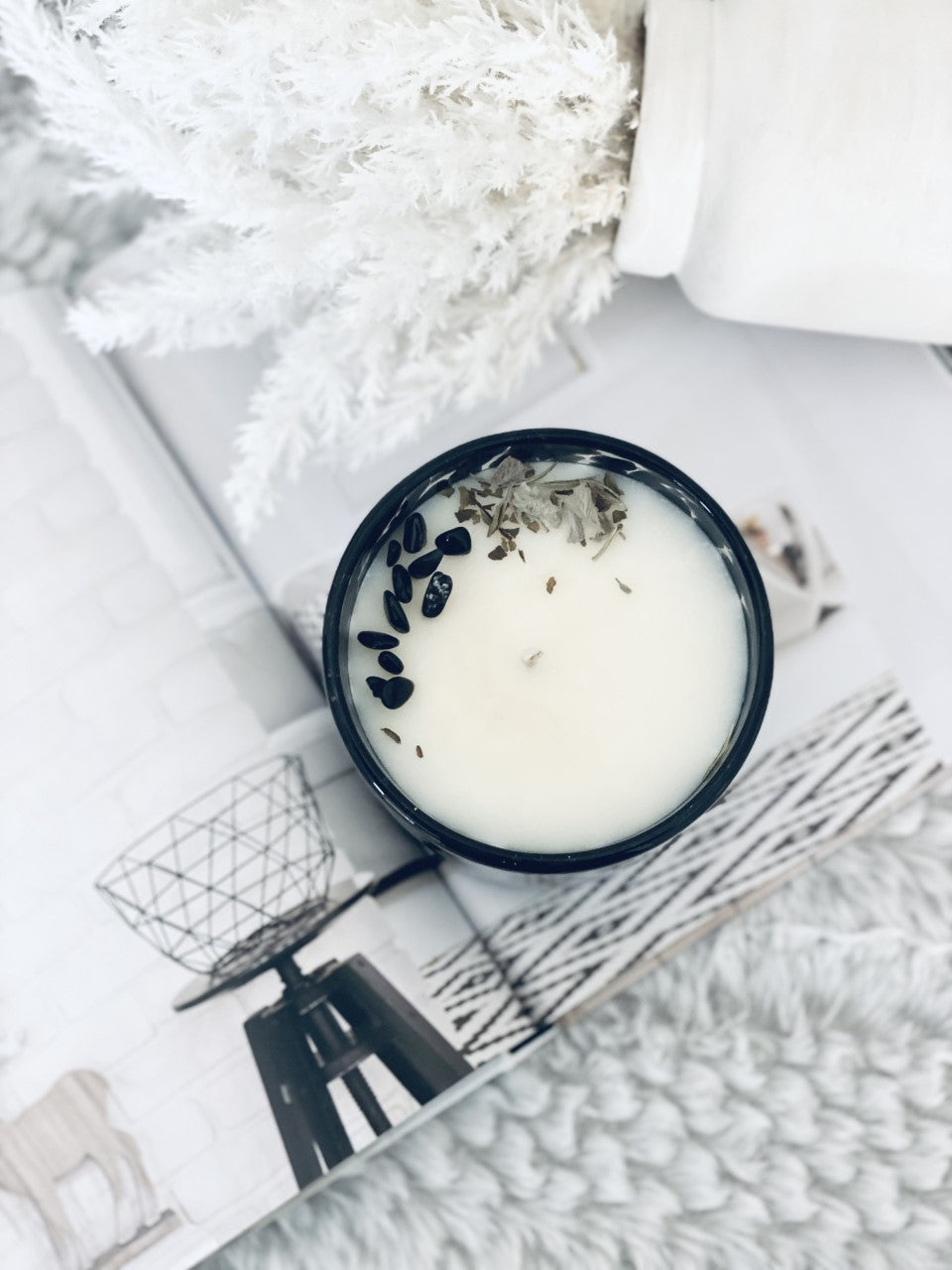 Protection Crystal Candle