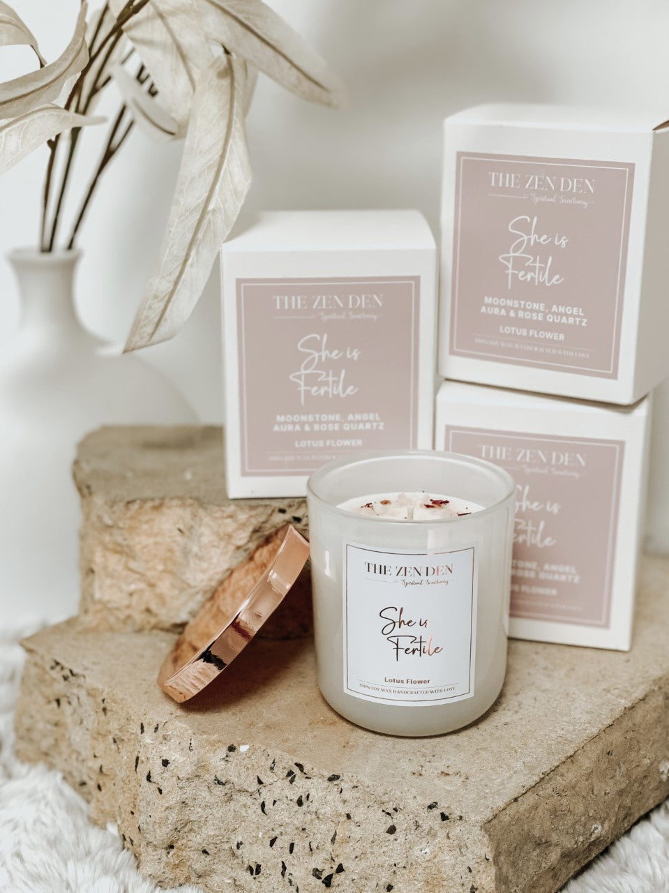 Fertility Crystal Candle