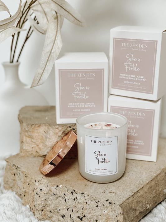 Fertility Crystal Candle