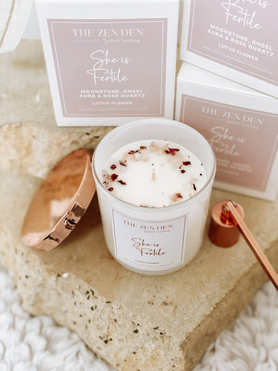 Fertility Crystal Candle